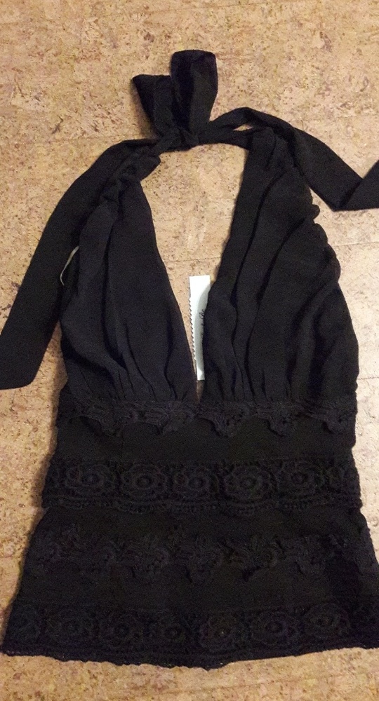 Beautiful Goddess Style Halter Top - Black NWT